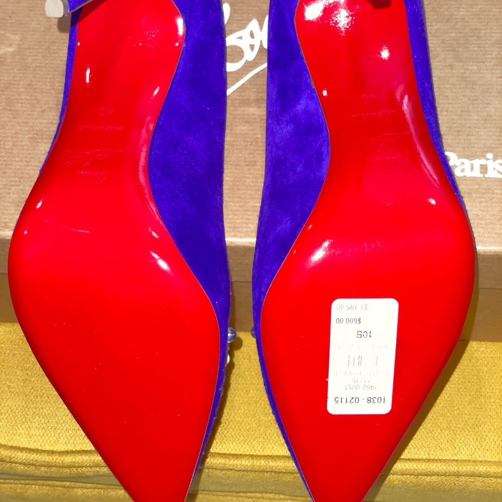 Christian Louboutin Purple Candidate 100 Embellished Pump Suede ‘Purple Pop’